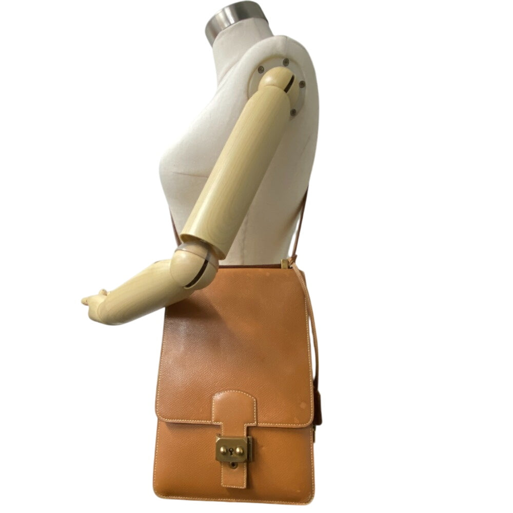 HERMES Shoulder Bag leather beige Sac Adepesh DPLG mens Used Authentic