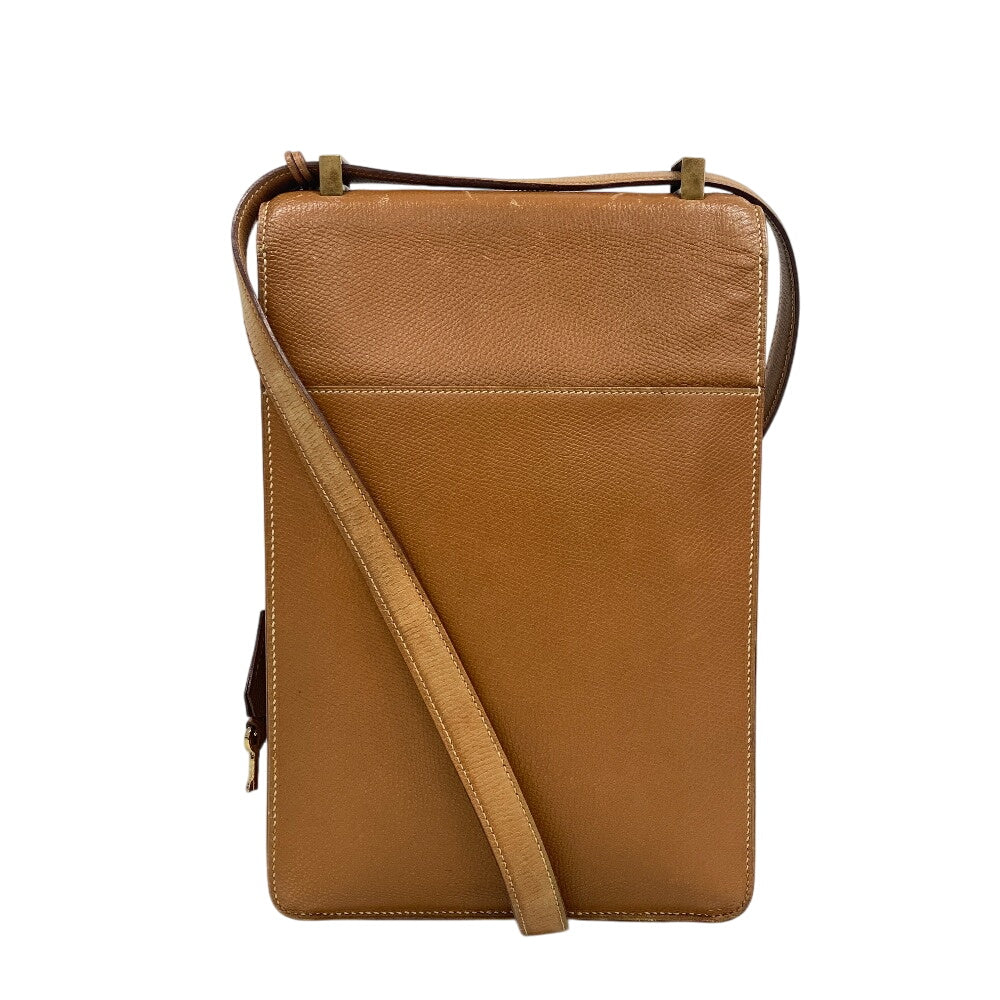 HERMES Shoulder Bag leather beige Sac Adepesh DPLG mens Used Authentic