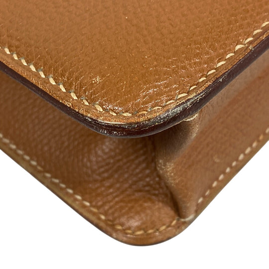 HERMES Shoulder Bag leather beige Sac Adepesh DPLG mens Used Authentic
