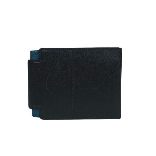 HERMES Bifold Wallet leather black Made in 2021 H Sport Compact mens Used Authentic