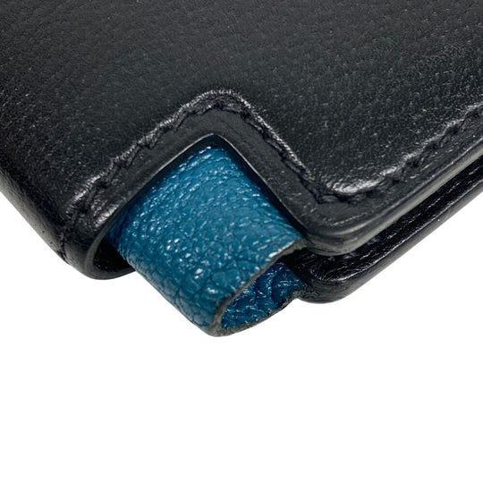 HERMES Bifold Wallet leather black Made in 2021 H Sport Compact mens Used Authentic