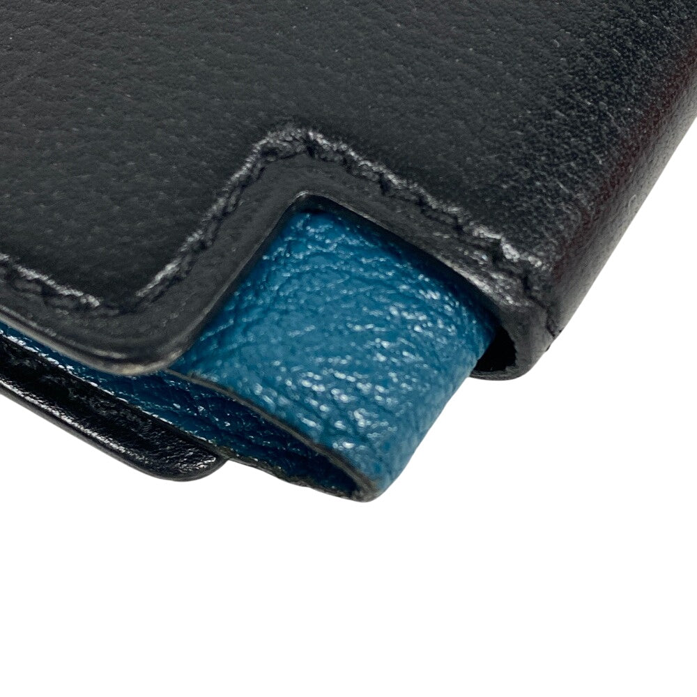 HERMES Bifold Wallet leather black Made in 2021 H Sport Compact mens Used Authentic