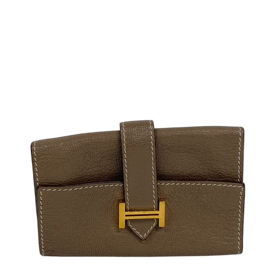 HERMES Key case Key holder  leather beige Etope 4-key case Key holder unisex(Unisex) Used Authentic