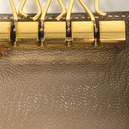 HERMES Key case Key holder  leather beige Etope 4-key case Key holder unisex(Unisex) Used Authentic