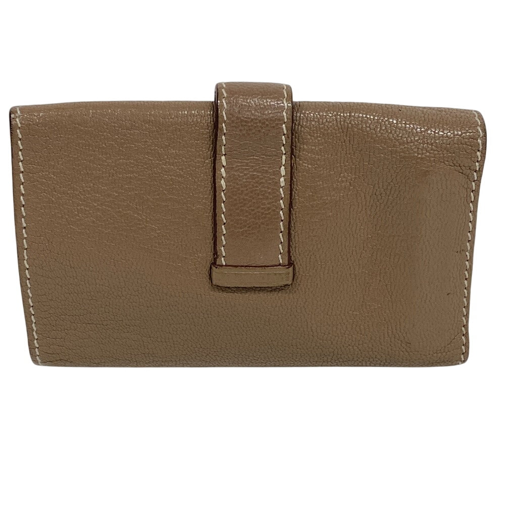 HERMES Key case Key holder  leather beige Etope 4-key case Key holder unisex(Unisex) Used Authentic
