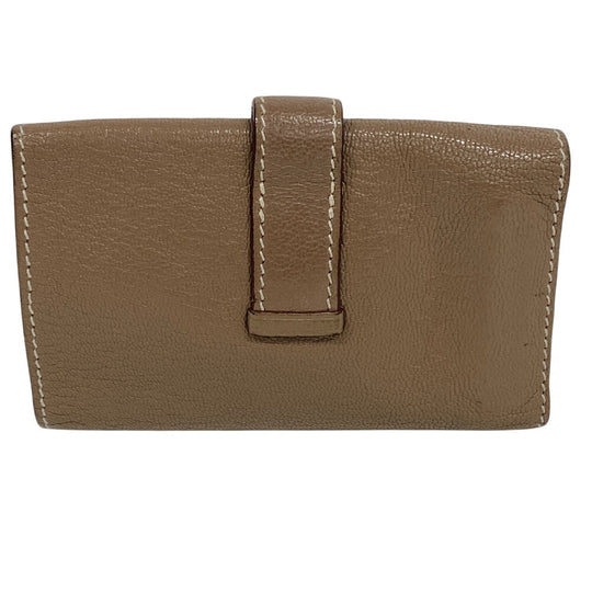 HERMES Key case Key holder  leather beige Etope 4-key case Key holder unisex(Unisex) Used Authentic