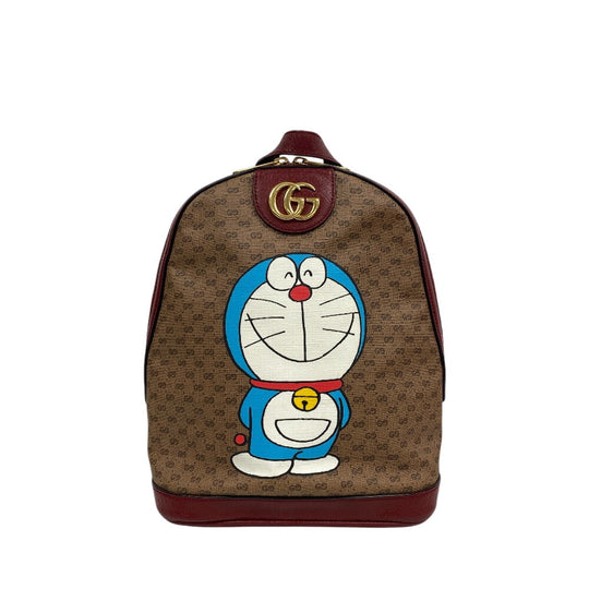 GUCCI Backpack 647816 PVC, Leather beige Mini GG Supreme Women Used Authentic