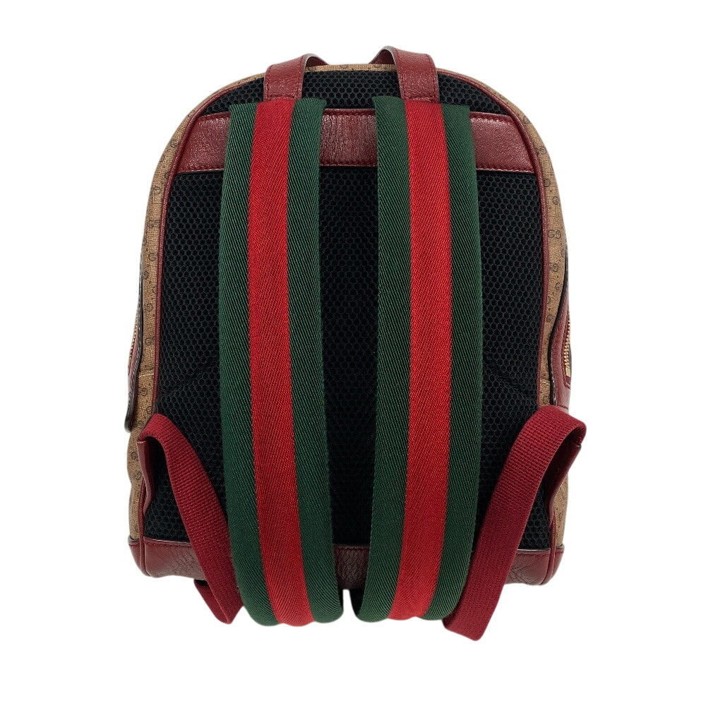 GUCCI Backpack 647816 PVC, Leather beige Mini GG Supreme Women Used Authentic