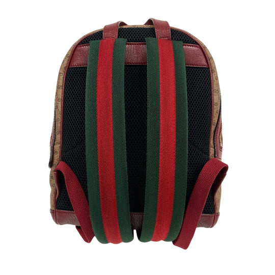 GUCCI Backpack 647816 PVC, Leather beige Mini GG Supreme Women Used Authentic