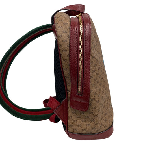 GUCCI Backpack 647816 PVC, Leather beige Mini GG Supreme Women Used Authentic