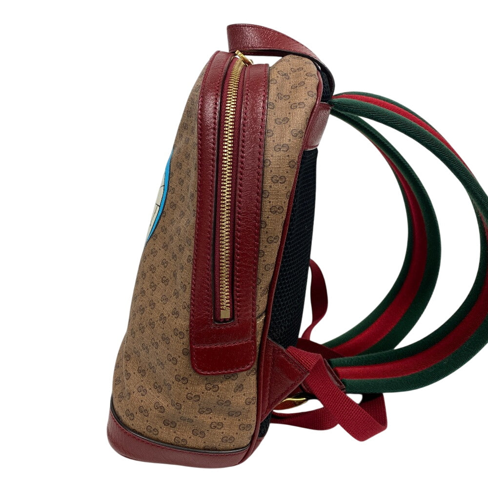 GUCCI Backpack 647816 PVC, Leather beige Mini GG Supreme Women Used Authentic