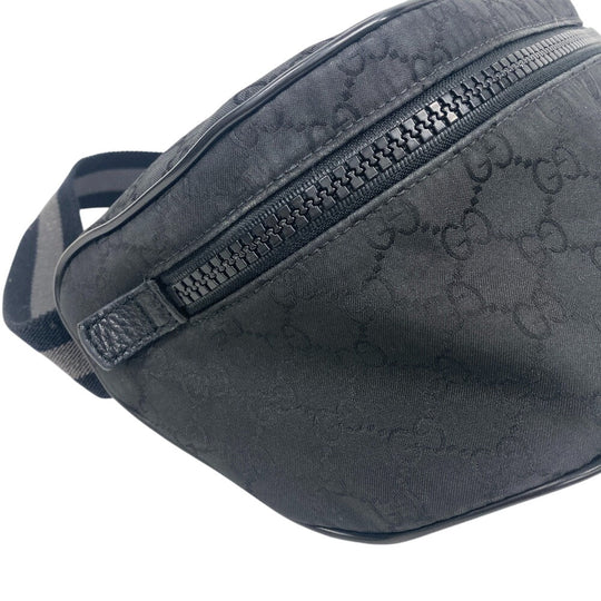 GUCCI Sling bag Nylon, Leather black GG nylon unisex(Unisex) Used Authentic