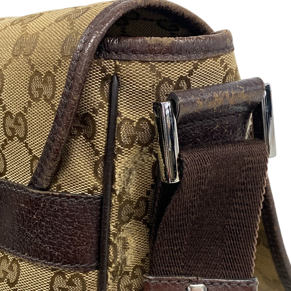 GUCCI Shoulder Bag GG canvas, leather Brown GG canvas Messenger unisex(Unisex) Used Authentic