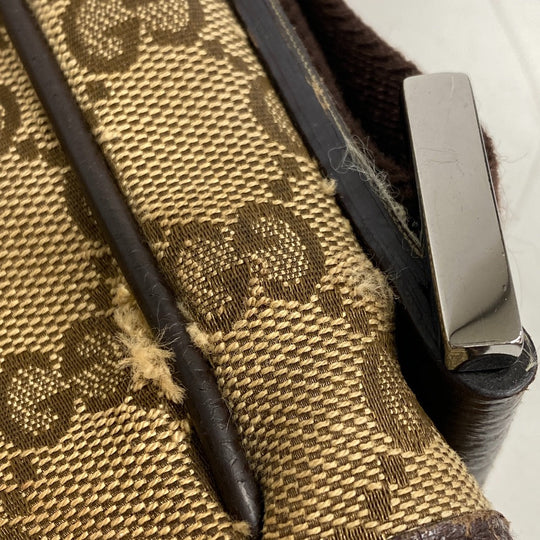 GUCCI Shoulder Bag GG canvas, leather Brown GG canvas Messenger unisex(Unisex) Used Authentic