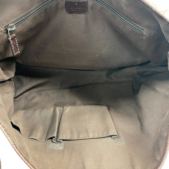 GUCCI Shoulder Bag GG canvas, leather Brown GG canvas Messenger unisex(Unisex) Used Authentic