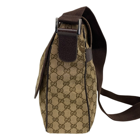 GUCCI Shoulder Bag GG canvas, leather Brown GG canvas Messenger unisex(Unisex) Used Authentic