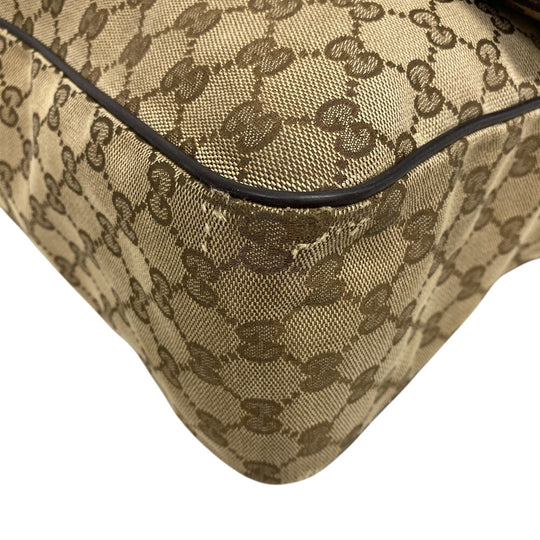 GUCCI Shoulder Bag GG canvas, leather Brown GG canvas Messenger unisex(Unisex) Used Authentic