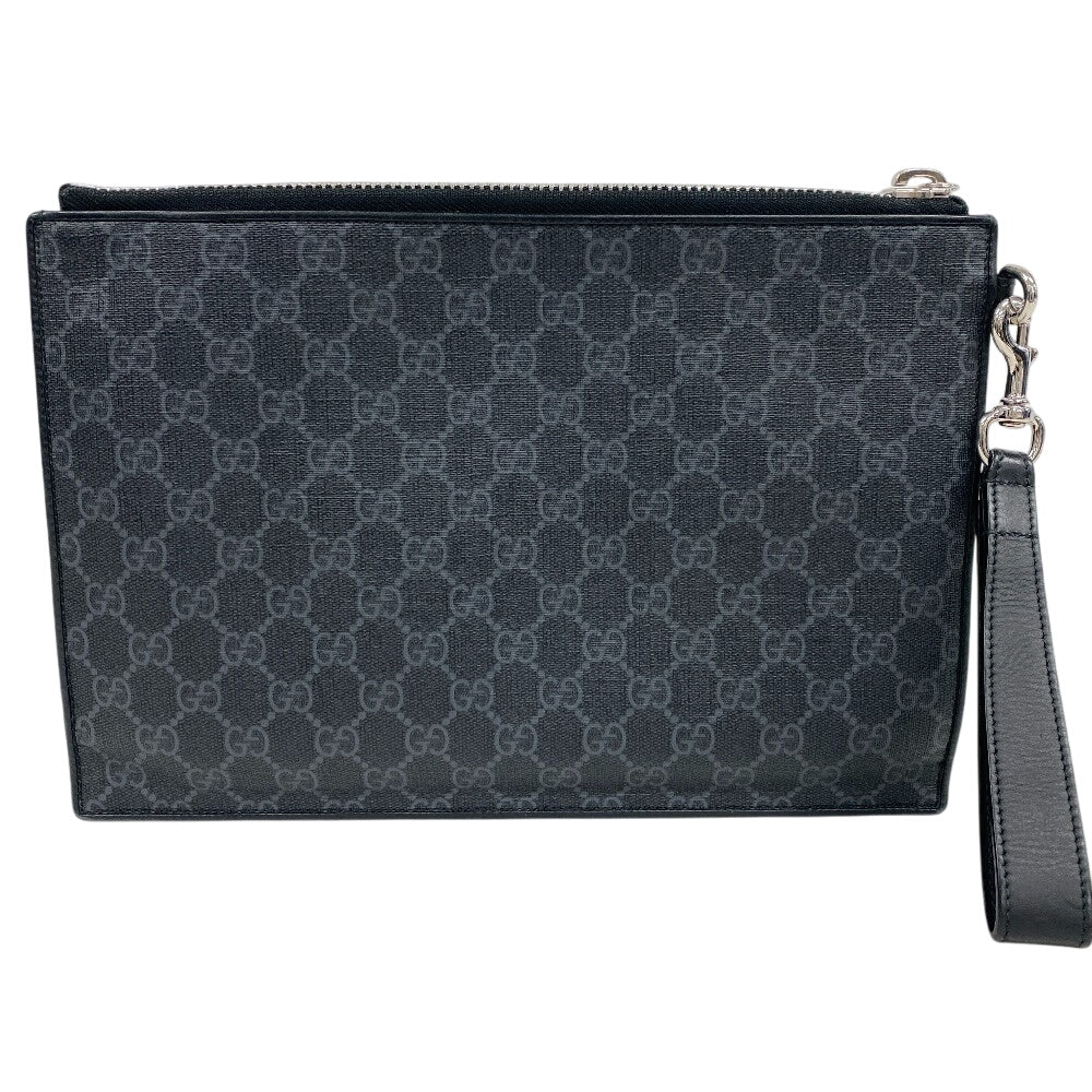 GUCCI Clutch bag PVC black GG Supreme unisex(Unisex) Used Authentic