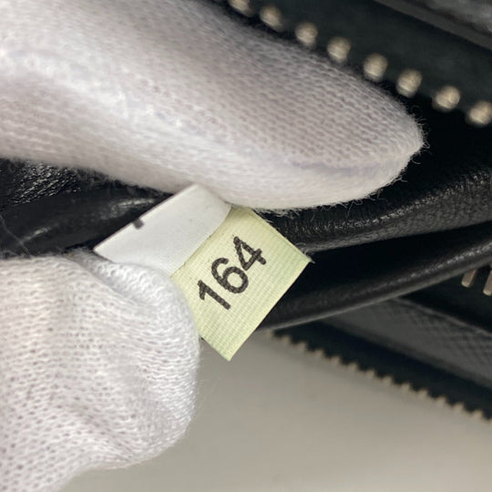 PRADA business bag leather black Sapphire Triangle Plate mens Used Authentic