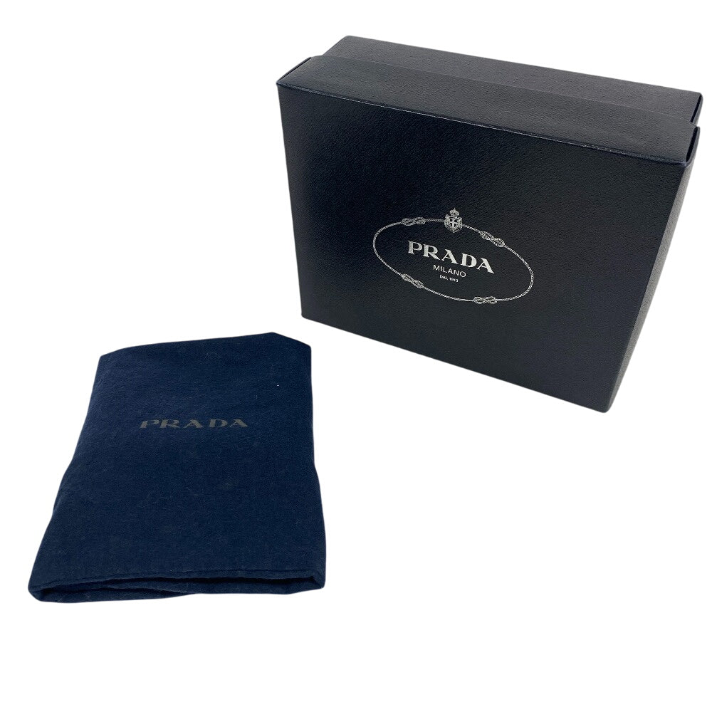 PRADA business bag leather black Sapphire Triangle Plate mens Used Authentic