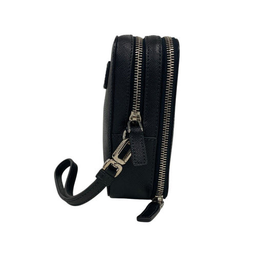 PRADA business bag leather black Sapphire Triangle Plate mens Used Authentic