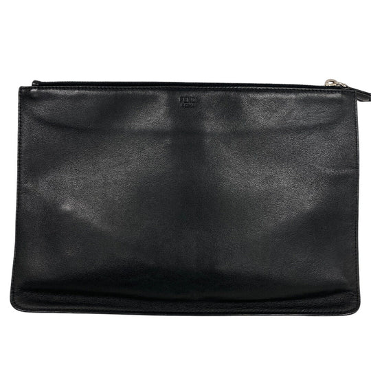 FENDI Clutch bag leather black monster mens Used Authentic