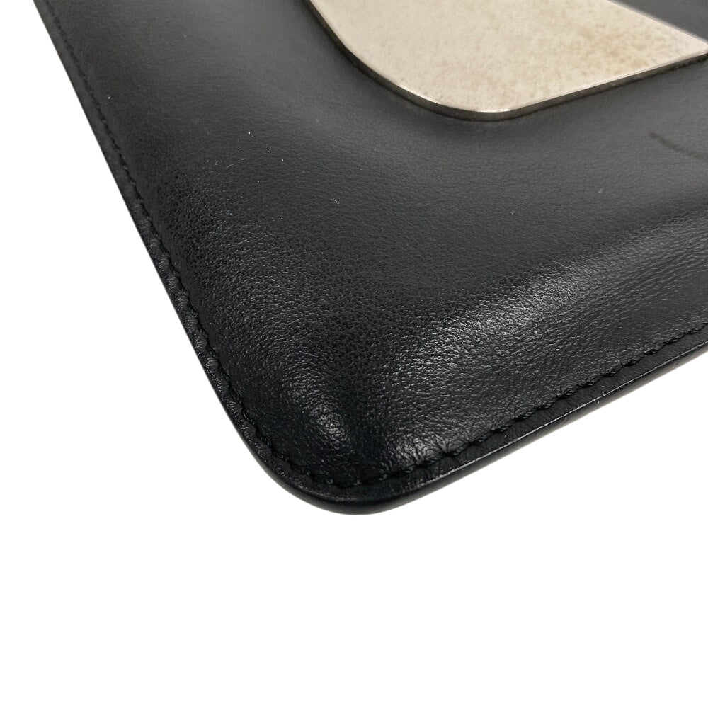FENDI Clutch bag leather black monster mens Used Authentic