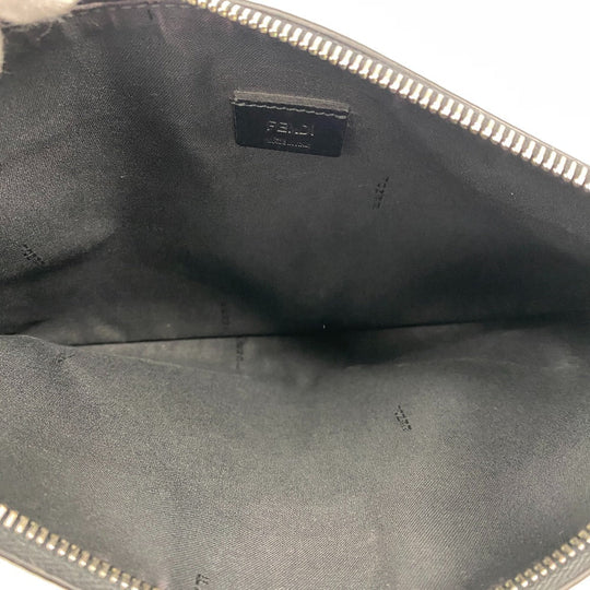 FENDI Clutch bag leather black monster mens Used Authentic