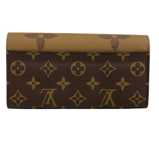 LOUIS VUITTON Long Wallet Purse M80726 leather Brown Monogram giant reverse Portofoy Yu Sarah Women Used Authentic
