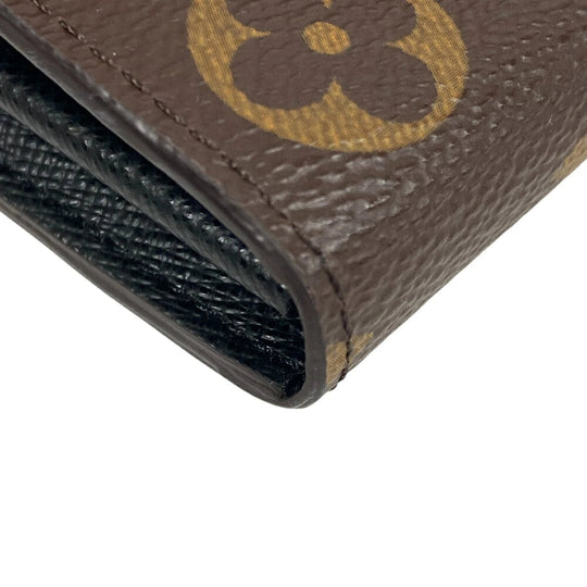 LOUIS VUITTON Long Wallet Purse M80726 leather Brown Monogram giant reverse Portofoy Yu Sarah Women Used Authentic