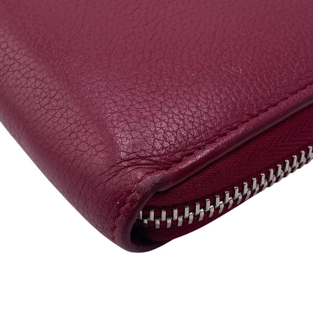 LOUIS VUITTON Long Wallet Purse leather wine-red LV Logo Rock Me Zippy Women Used Authentic