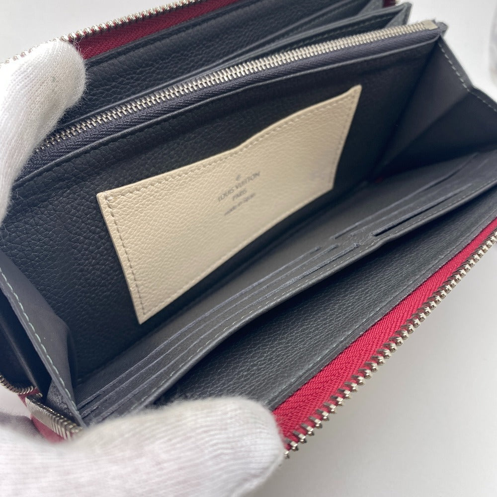 LOUIS VUITTON Long Wallet Purse leather wine-red LV Logo Rock Me Zippy Women Used Authentic