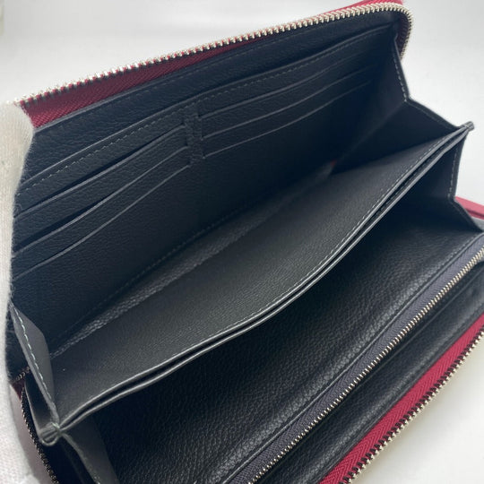 LOUIS VUITTON Long Wallet Purse leather wine-red LV Logo Rock Me Zippy Women Used Authentic