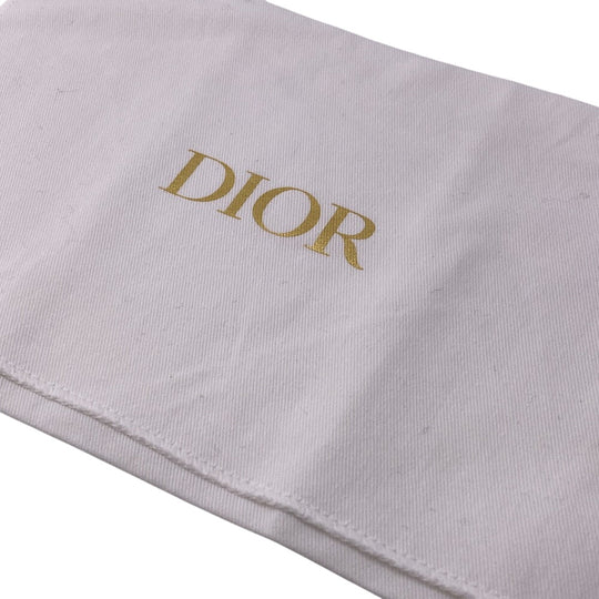Dior Long Wallet Purse 33-MA-0242 leather green dior caro Round zip wallet Women Used Authentic