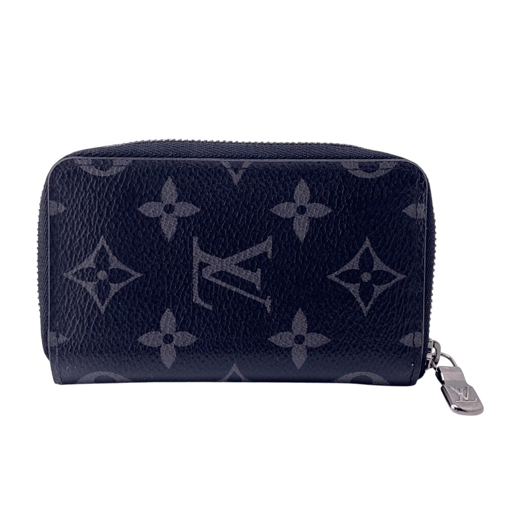 LOUIS VUITTON Coin case M81662 leather black Monogram Eclipse Zip around purse mens Used Authentic