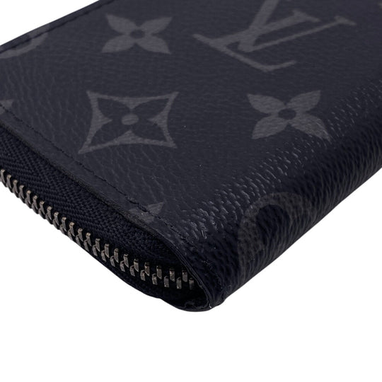 LOUIS VUITTON Coin case M81662 leather black Monogram Eclipse Zip around purse mens Used Authentic