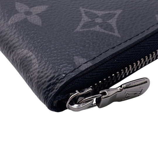 LOUIS VUITTON Coin case M81662 leather black Monogram Eclipse Zip around purse mens Used Authentic
