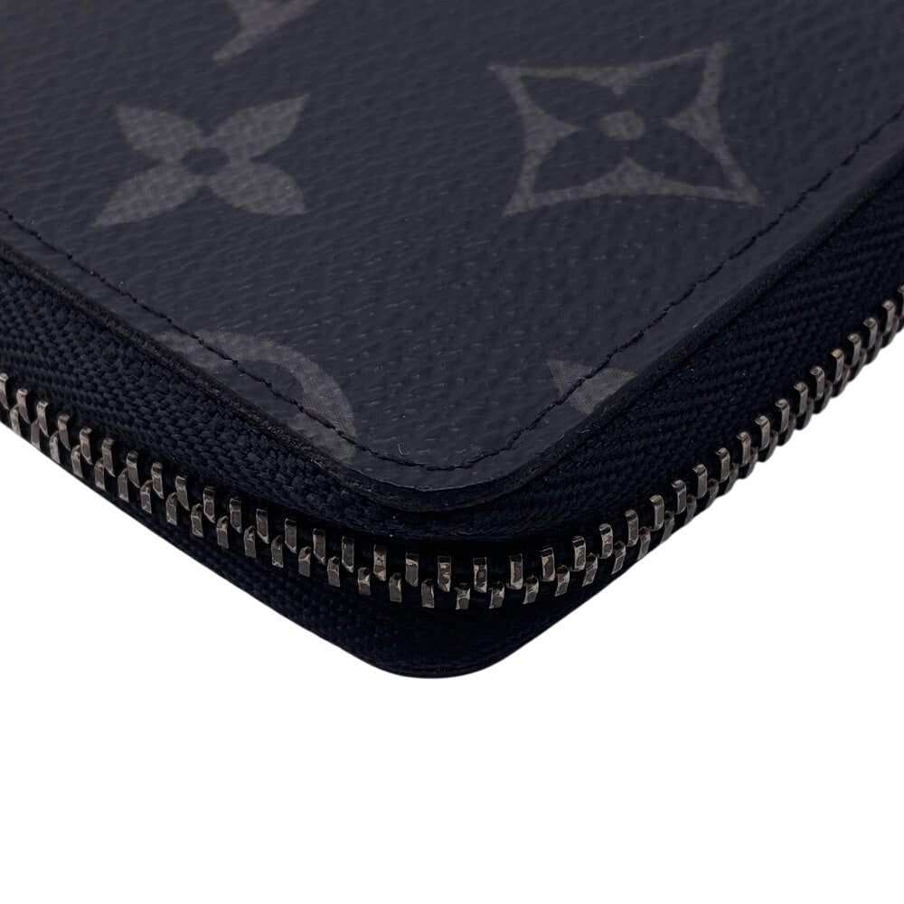 LOUIS VUITTON Coin case M81662 leather black Monogram Eclipse Zip around purse mens Used Authentic