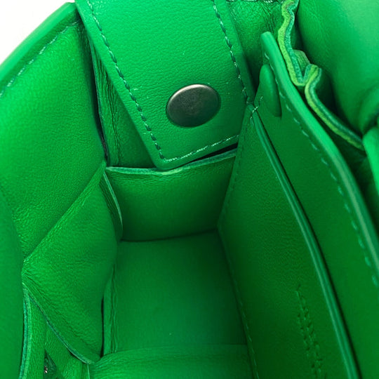 BOTTEGAVENETA Shoulder Bag leather green cassette Women Used Authentic