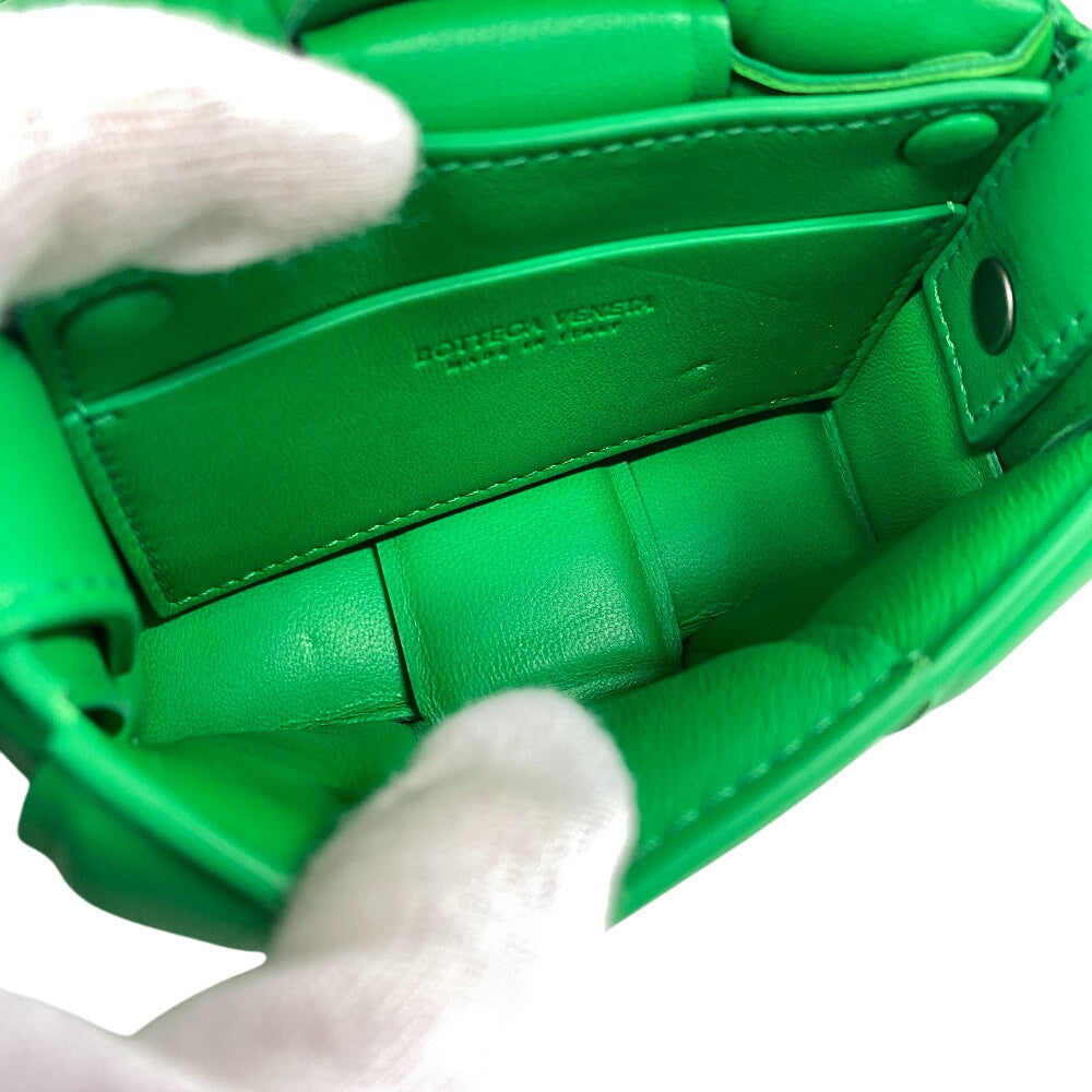 BOTTEGAVENETA Shoulder Bag leather green cassette Women Used Authentic