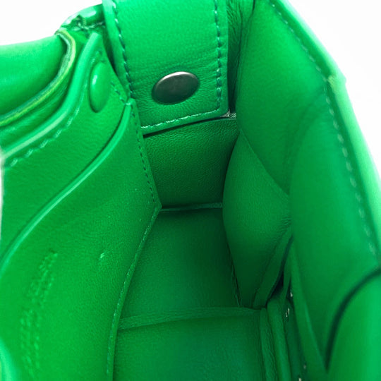 BOTTEGAVENETA Shoulder Bag leather green cassette Women Used Authentic