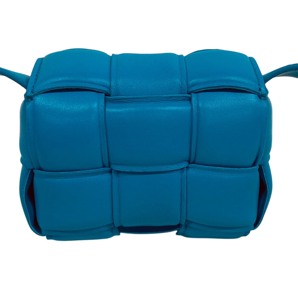 BOTTEGAVENETA Shoulder Bag 716648 leather blue cassette Candy Patted Women Used Authentic