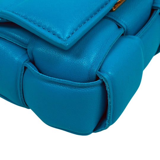 BOTTEGAVENETA Shoulder Bag 716648 leather blue cassette Candy Patted Women Used Authentic