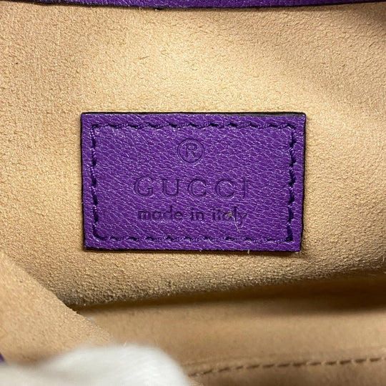 GUCCI Handbag 739076 leather purple GG Marmont Aphrodite Small Women Used Authentic