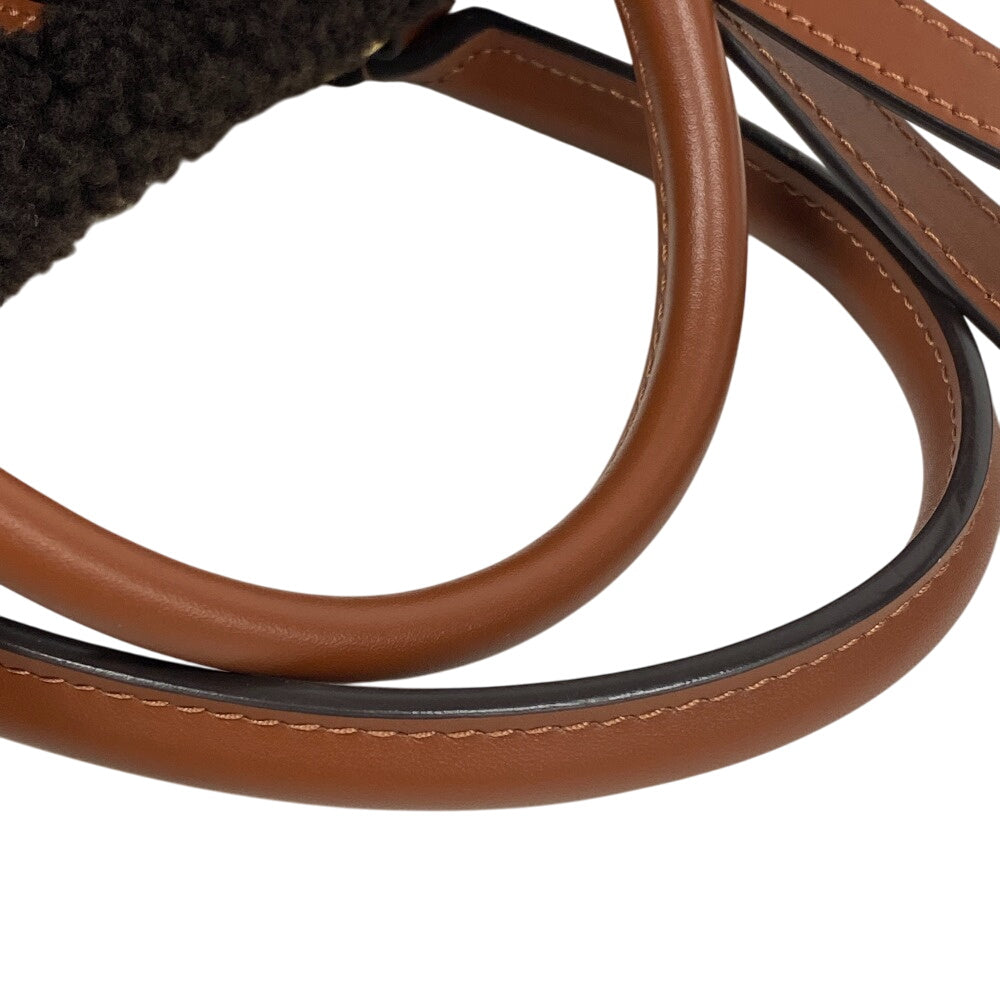 LOUIS VUITTON Handbag M55420 Monogram shearling, leather Brown Monogram teddy On-the-go GM Women Used Authentic