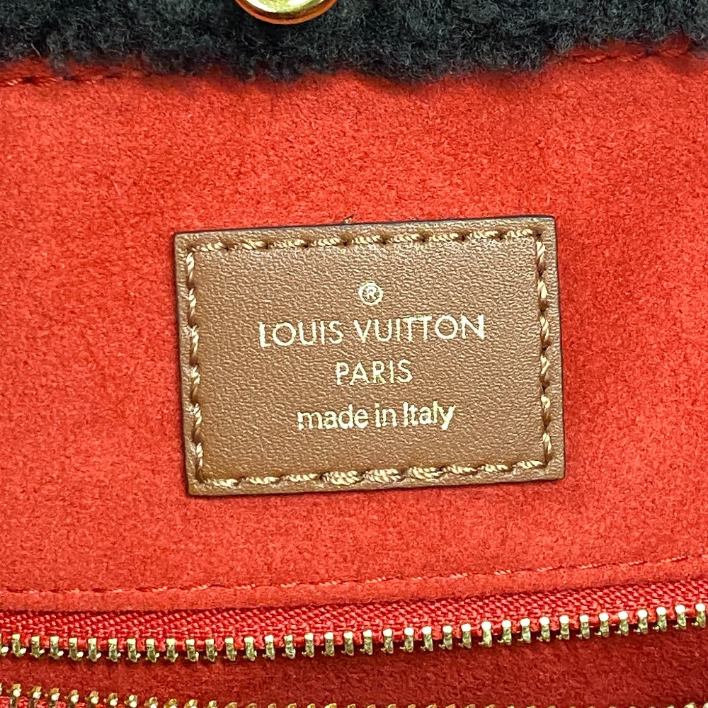 LOUIS VUITTON Handbag M55420 Monogram shearling, leather Brown Monogram teddy On-the-go GM Women Used Authentic