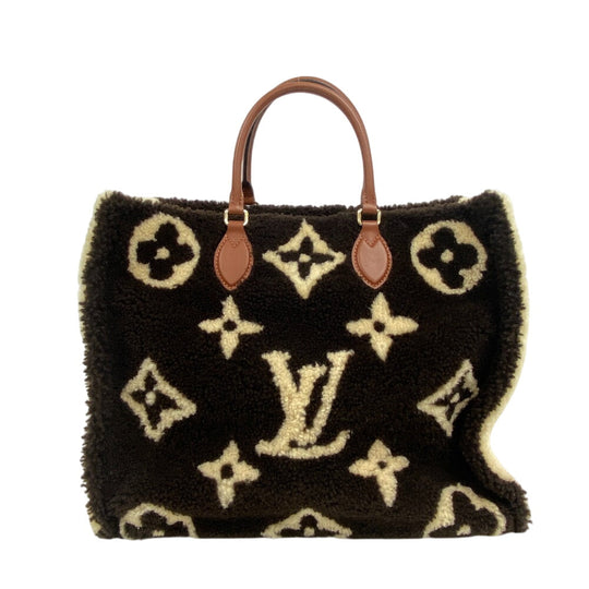 LOUIS VUITTON Handbag M55420 Monogram shearling, leather Brown Monogram teddy On-the-go GM Women Used Authentic