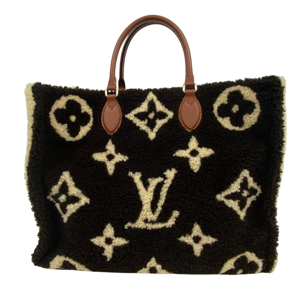 LOUIS VUITTON Handbag M55420 Monogram shearling, leather Brown Monogram teddy On-the-go GM Women Used Authentic