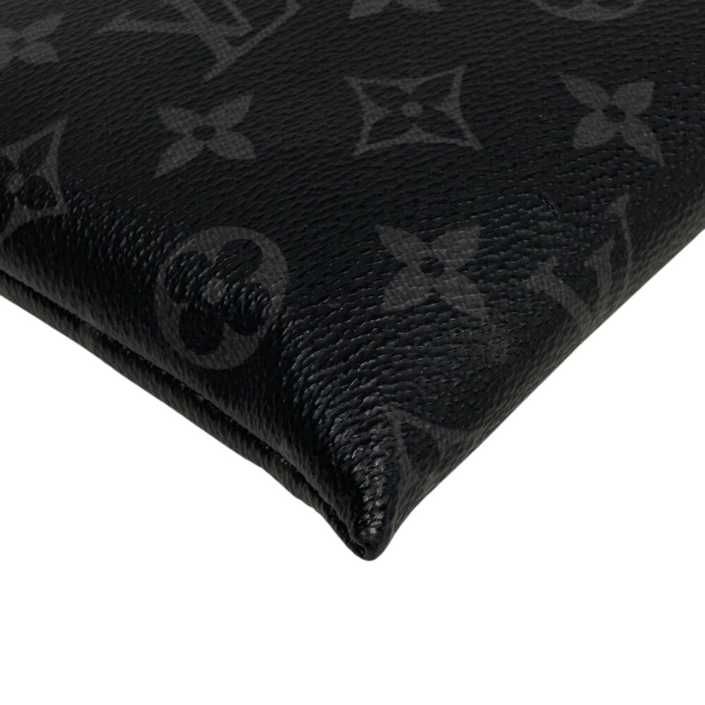LOUIS VUITTON Pochette M62291 leather black Monogram Eclipse Discovery mens(Unisex) Used Authentic