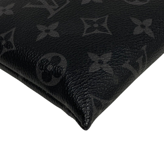 LOUIS VUITTON Pochette M62291 leather black Monogram Eclipse Discovery mens(Unisex) Used Authentic